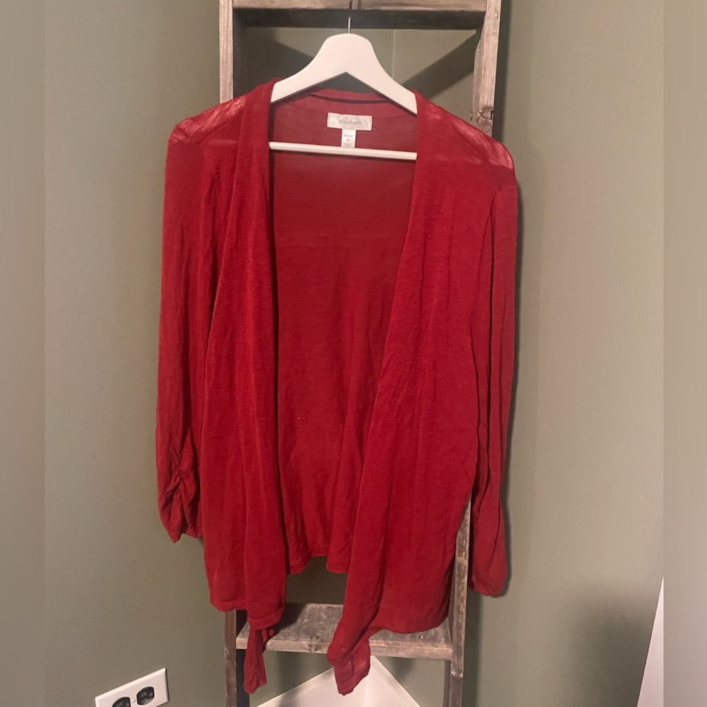 DressBarn Semi-Sheer Waterfall Cardigan